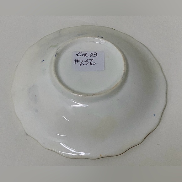 19th Century Vtg Gaudy Welsh Grape Pattern Miniature Hand Painted Scalloped Bowl - Picture 2 of 11